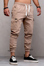 Herren Cargo Chino-Hose Jogger Jeans-Hose 80-8388 BEIGE/SCHWARZ/KHAKI/GRAU NEU