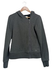 Bench Damen Sweatjacke Grau Gr. 38/M Casual Sportlich Kapuze Reißverschluss Logo
