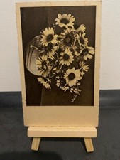 Vintage Postkarte Blumenstrauß, Blumenvase, Sonnenblumen, sehr alt, Tischblumen