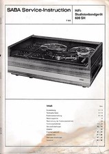 Service Manual-Anleitung  Saba TG 600 SH Studiotonbandgerät 