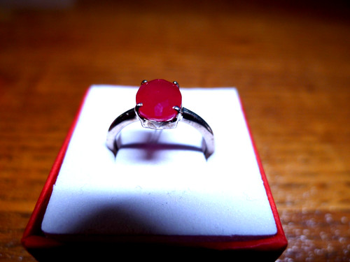 Silber ring mit - rubin,