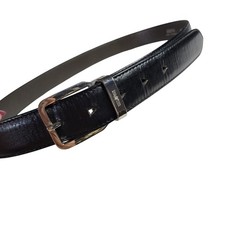 Gold Pfeil Black Leather Belt