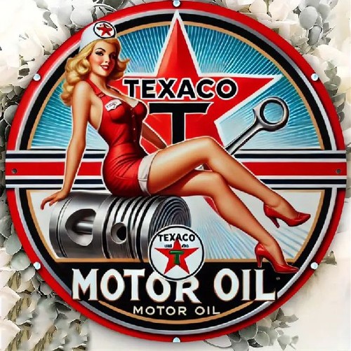 Blechschild rund texaco motor - rund,