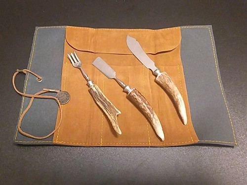 3tlg.Jagdbesteck,Hirschhorngri