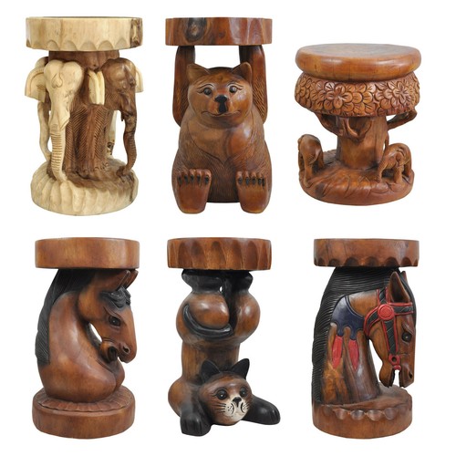 Hocker massiv pferd bär katze - massiv,