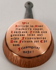 Friesengeist Likör Löschpfännchen Kupferpfanne schwarzer Henkel Gedicht 3280