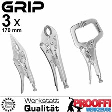 3-tlg Kleine Gripzangen Set Punktschweiss Langbeck Festklemm Festhalte Zange TP
