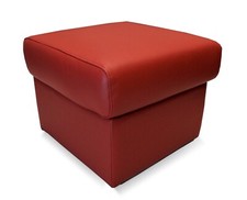 Rot Echtleder Hocker 50x50 mit