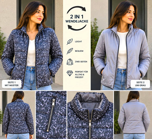 Damen wende steppjacke - 2-in-1, wende-steppjacke