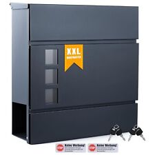 Briefkasten  Wandbriefkasten mit Zeitungsfach Postkasten abschließbar Edelstahl