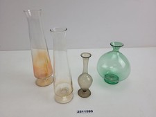 Vasen Lauscha Glas Deko DDR 60er, 70er J. grün grau irisierend 13-24cm #2511580