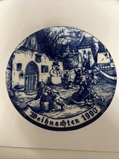 Weihnachtsteller Lichte Wallendorf Porzellan Echt Kobalt