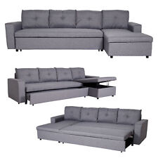 B-Ware Ecksofa mit Bettkasten MCW-L16, Liegefläche links/rechts 290cm, grau