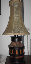 Lampe Stehlampe Radnabe mit Lampenschirm rustikal Rarität Schweinsblase