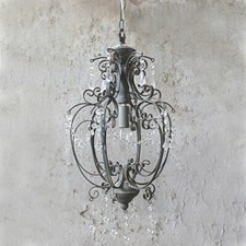 Vintage Deckenlampe Grau shabby Pendelleuchte Hängelampe Leuchte Landhaus Lampe 