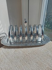 Vintage Toastständer versilbert 6 Scheiben mit Krümelschublade Deko 
