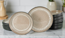 Tafelservice Nydala Geschirr 12 tlg beige/ Farbverlauf Steinzeug Tellerset 6 P