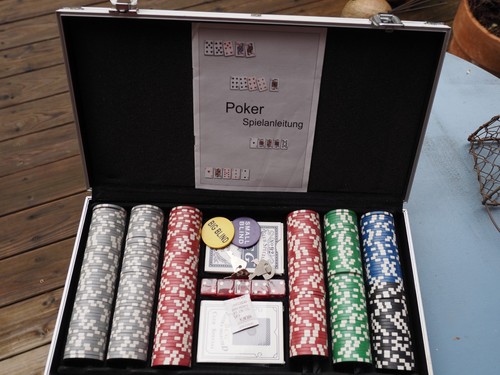 Pokerspiel metallkoffer - in,
