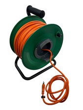 Zenitech, Schweizer Kabeltrommel, 50 m, H05VV-F 3G1,5 mm², Orange/Grün,