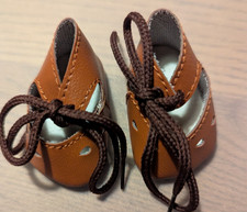 Puppenschuhe v. Sturm, 5 cm lang -3 cm breit, hell- braun für 41 mm Gr. Füße