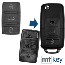 2x Tastenfeld 3 Tasten Klappschlüssel für VW Golf Beetle Passat Caddy Tiguan EOS