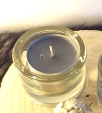 Modernes Teelichtglas groß 8x5,5cm klar  Kerzenglas Glas schwer Maxiteelicht