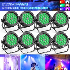 8x 18 LED RGBW+UV Par DMX 6in1