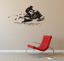 Wandtattoo- Wandaufkleber: Schneemobil - Motorschlitten - Winter - Schnee