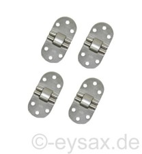 4 St. Scharnier Nähmaschinen/ Klappenscharnier, Stahl verchromt ca. 65 x 30mm 