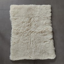 DDR Kinderwagendecke, Decke, Felldecke cremefarben, ca. 50 x 65 cm