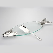 Fischplatte versilbert cm - fischplatte,