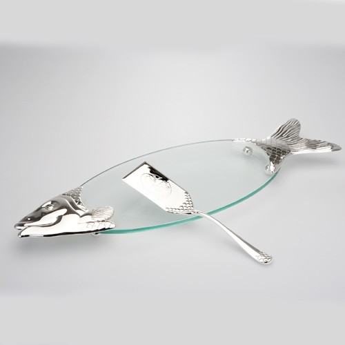 Fischplatte versilbert cm - fischplatte,
