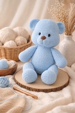 Blue Teddy - Gehäkelter Teddy