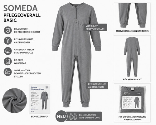 Pflegeoverall basic grau - pflegeoverall,