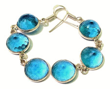 NAÜTLICH SCHWEIZ BLAU TOPAS Edelstein 925 Sterlingsilber Schmuck Ohrring