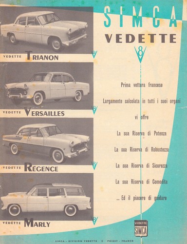 Simca vedette versailles - vedette, v8