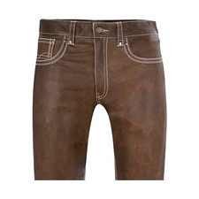 Herren Echtleder Hose Braun