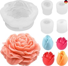 5 Stück Kerzen Silikonformen, 3D silikonform Kerzenform Blume Kerzengießformen, 
