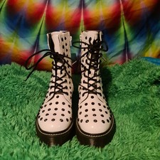 damen boots elegant 39 neu weiss lackiert mit spikes white gothic boots