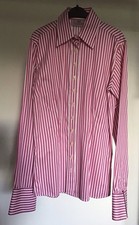 Umani Bluse Gr. X - DE Gr. 35 - Pink/Weiß gestreift - Manschettenbluse - TOP !!!