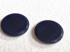 Augen Basteln - 2 Knöpfe Mantel Jacke - 2,8 cm Durchm.  groß - schwarz - Vintage