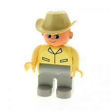 1x Lego Duplo Figur Mann grau