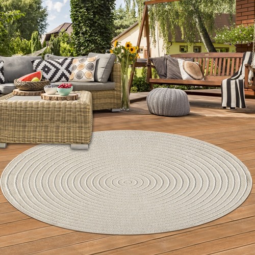 Outdoor teppich beige rund - outdoor,