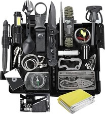 FINIBO Survival Kit 21-in-1, Outdoor Ausrüstung, Außen Notfall Set mit Kompass