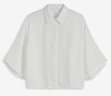 cropped Satin-Bluse mit