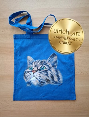 Handbemalt baumwolltasche - handbemalt,