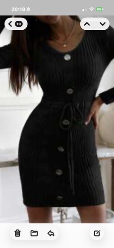 Damen strickkleid kurz - strickkleid, schwarz