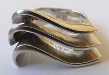 Designer Ring Modernist 925 Silber rhodiniert Vintage 70er Ring silver