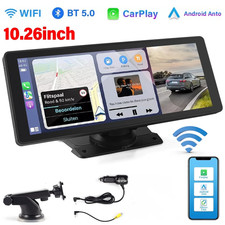 10.26" Portable Apple CarPlay Android Auto GPS FM BT Wireless Display Stereo DE
