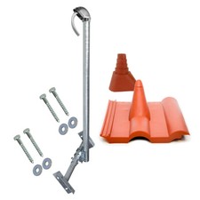 Dachsparrenhalter 120cm SAT Mast Dach Montage Sparrenhalter Frankfurter Set rot